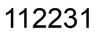 Number 112231 black image