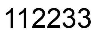 Number 112233 black image