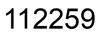 Number 112259 black image