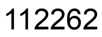 Number 112262 black image