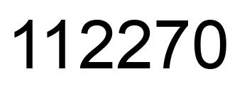 Number 112270 black image