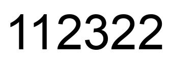 Number 112322 black image