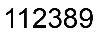Number 112389 black image