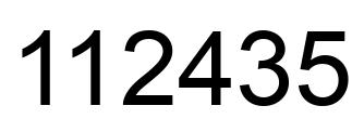 Número 112435 imagen negro