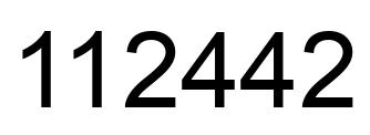 Number 112442 black image