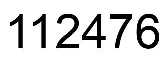 Number 112476 black image