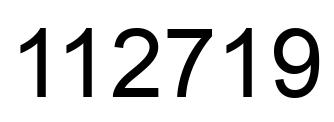 Number 112719 black image