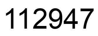 Number 112947 black image