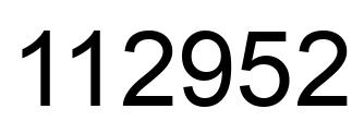 Number 112952 black image