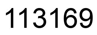 Number 113169 black image