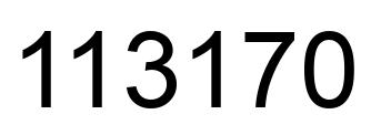 Number 113170 black image