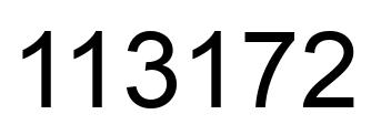 Number 113172 black image