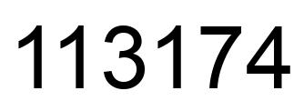Number 113174 black image
