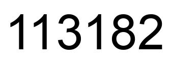 Number 113182 black image