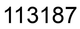 Number 113187 black image