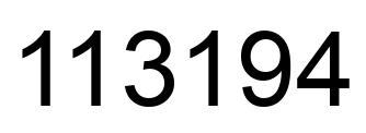 Number 113194 black image