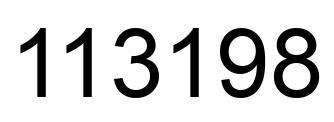 Number 113198 black image