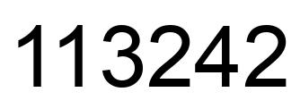 Número 113242 imagen negro