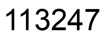 Number 113247 black image
