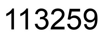 Number 113259 black image