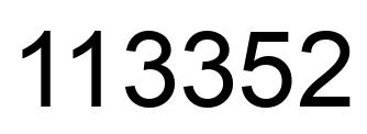 Number 113352 black image