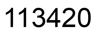 Number 113420 black image