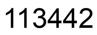 Number 113442 black image