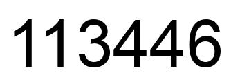 Number 113446 black image