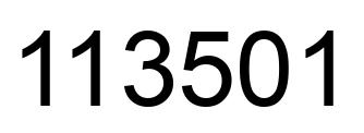 Number 113501 black image