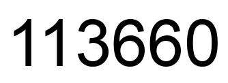 Number 113660 black image