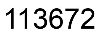 Number 113672 black image