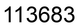 Number 113683 black image