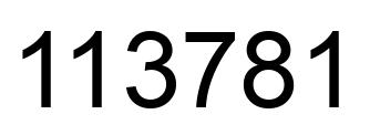 Número 113781 imagen negro