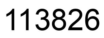 Number 113826 black image