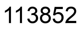 Number 113852 black image