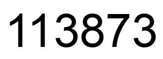 Number 113873 black image