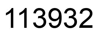 Number 113932 black image