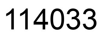 Number 114033 black image