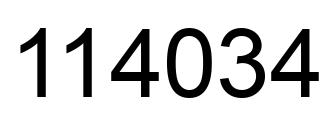 Number 114034 black image
