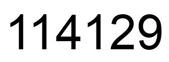 Number 114129 black image