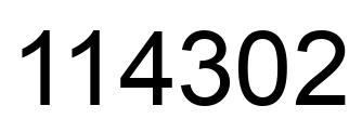 Number 114302 black image