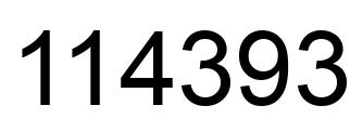 Number 114393 black image