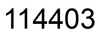 Number 114403 black image