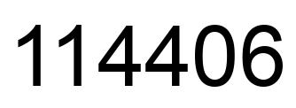 Number 114406 black image