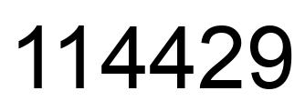 Number 114429 black image