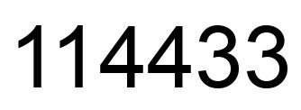 Number 114433 black image