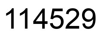 Number 114529 black image