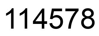 Number 114578 black image