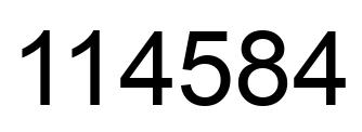 Number 114584 black image