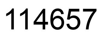 Number 114657 black image